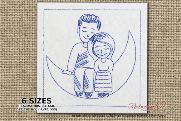 Boy and Girl on Moon Bluework