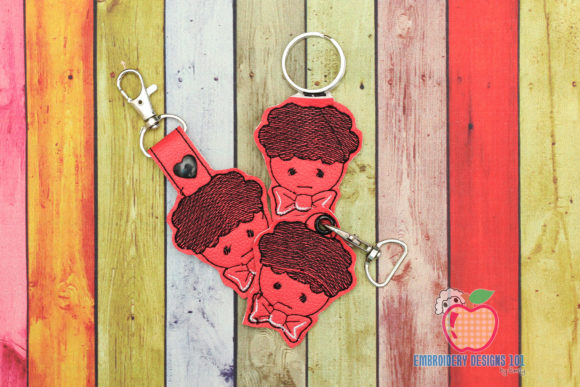 Boy Face with Bow Tie Keyfob