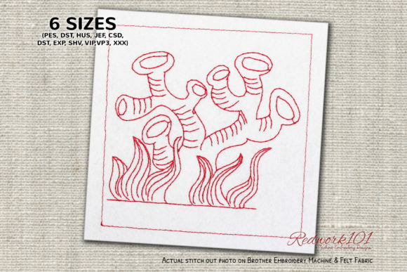 Coral Sea Marine Life Redwork
