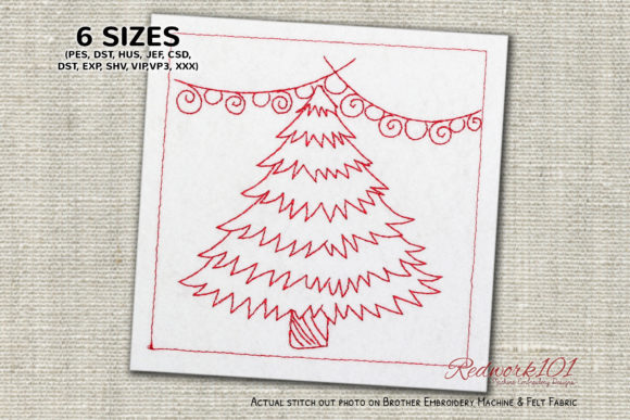 Decorative Christmas Tree Redwork Review