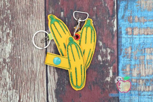 Fresh Cucumber in the Hoop Keyfob