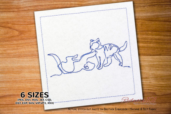 Funniest Cat Fight Redwork