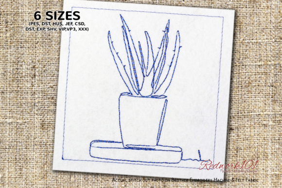 Pearl Plant Succulents Redwork
