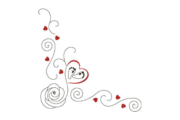 Rose, Heart, Baby Feet