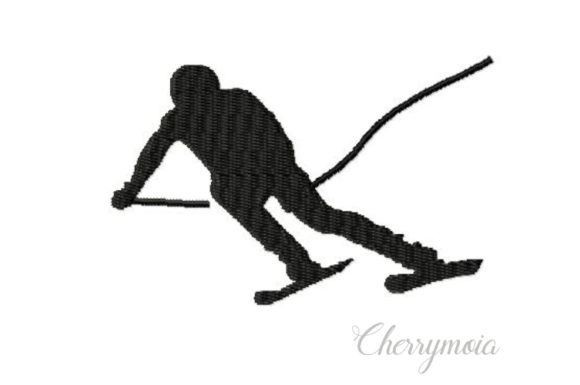 Skier Silhouette: A Thoughtful Embroidery Choice for Adventurous Gifts